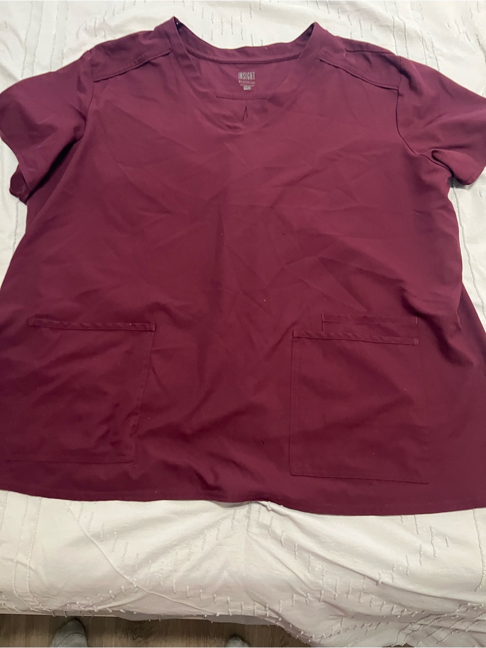 MedCouture Insight Burgundy Scrub Set 2XL Jogger Pants & 3x Top
